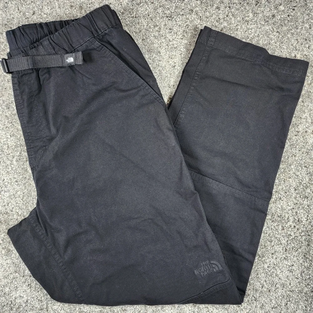 The North Face Belted Pants Mens Medium Black Straight Leg Stretch NWOT